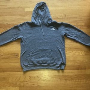 grey north face fleece sweatshirt